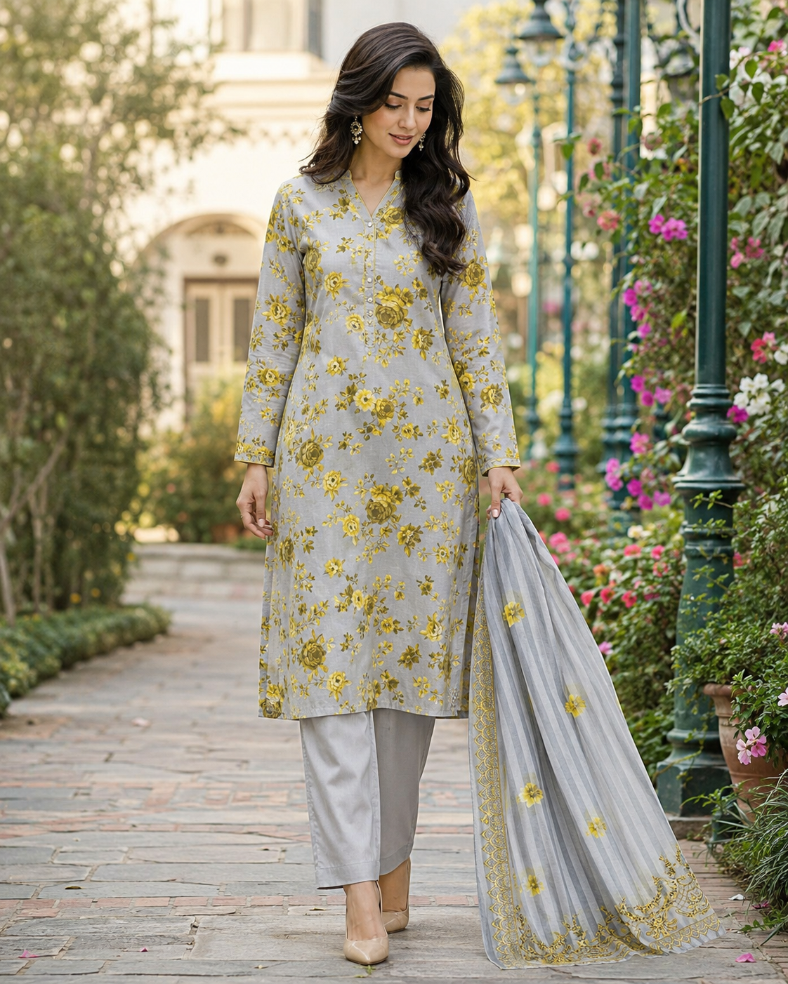 Mehwar – Ivory Bloom Elegance