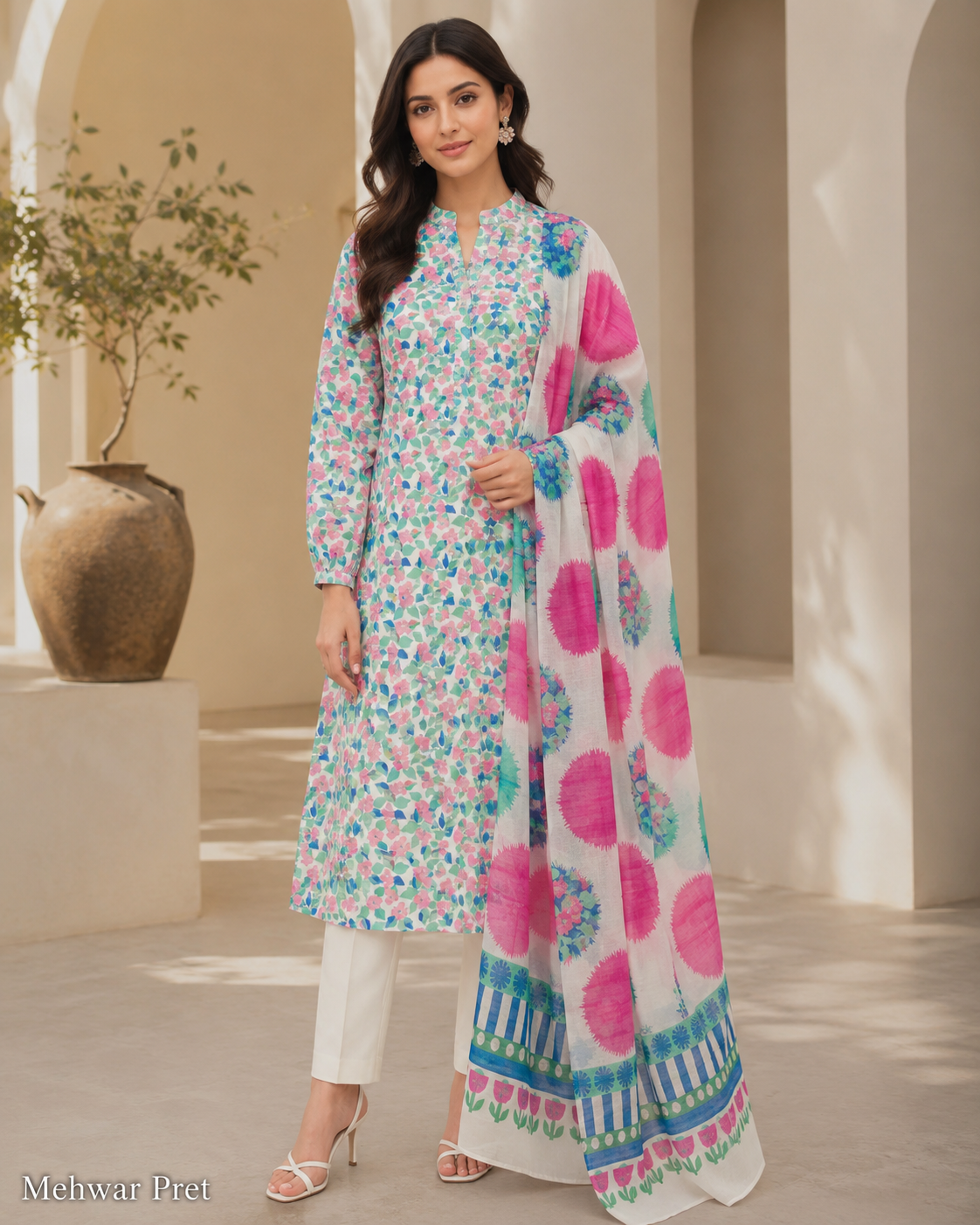 Mehwar Pret – Blooming Pastel Elegance Ensemble