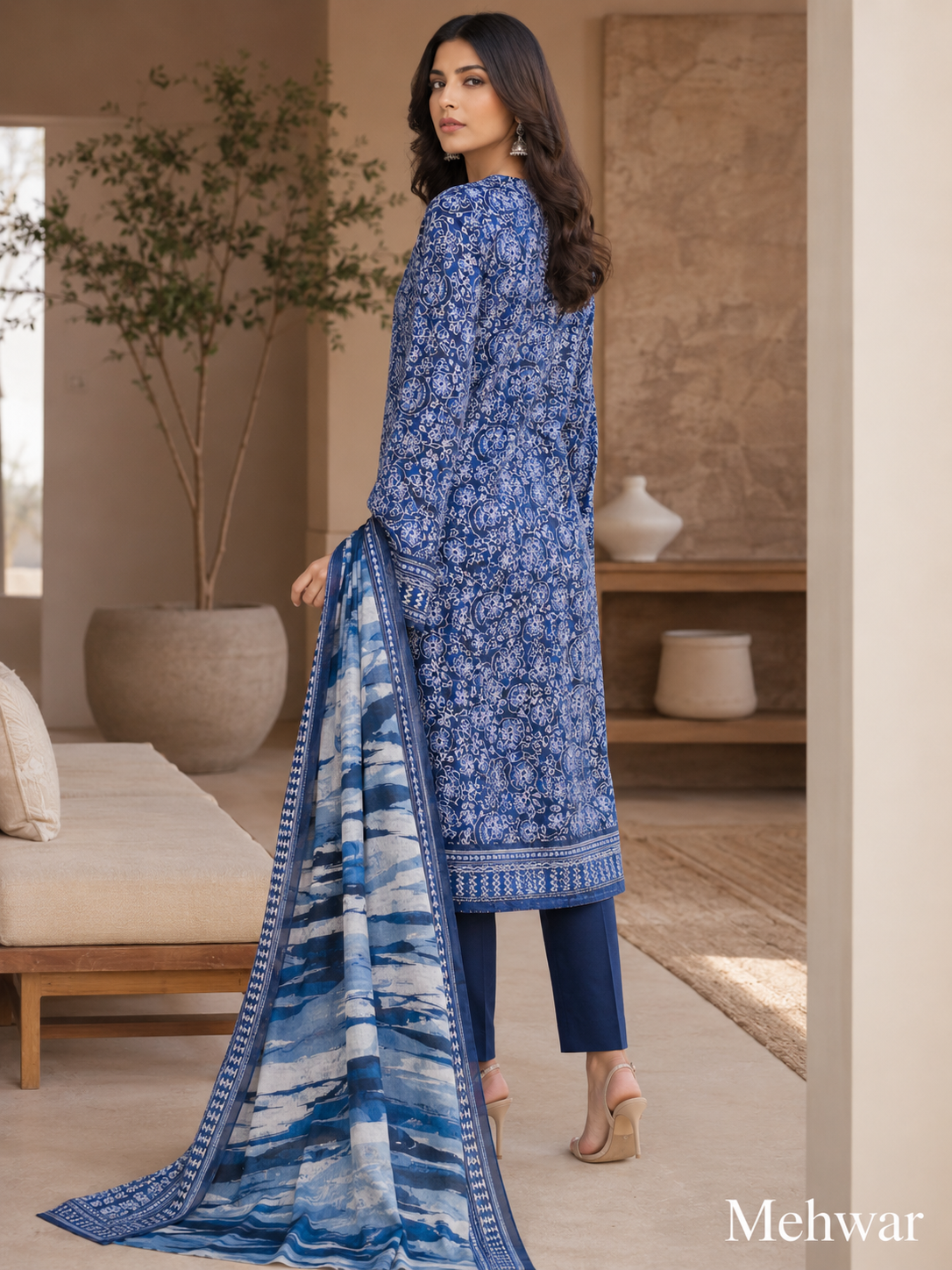 Mehwar – Sapphire Mist Printed Lawn Suit