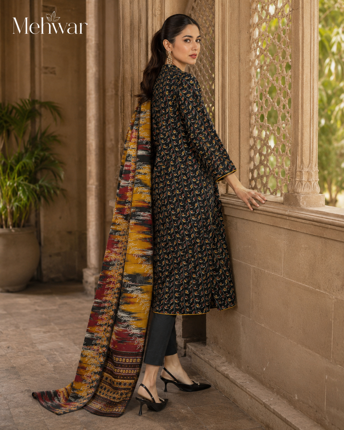 Mehwar – Midnight Heritage Printed Lawn Suit