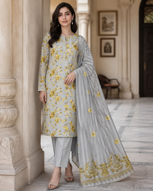 Mehwar – Ivory Bloom Elegance