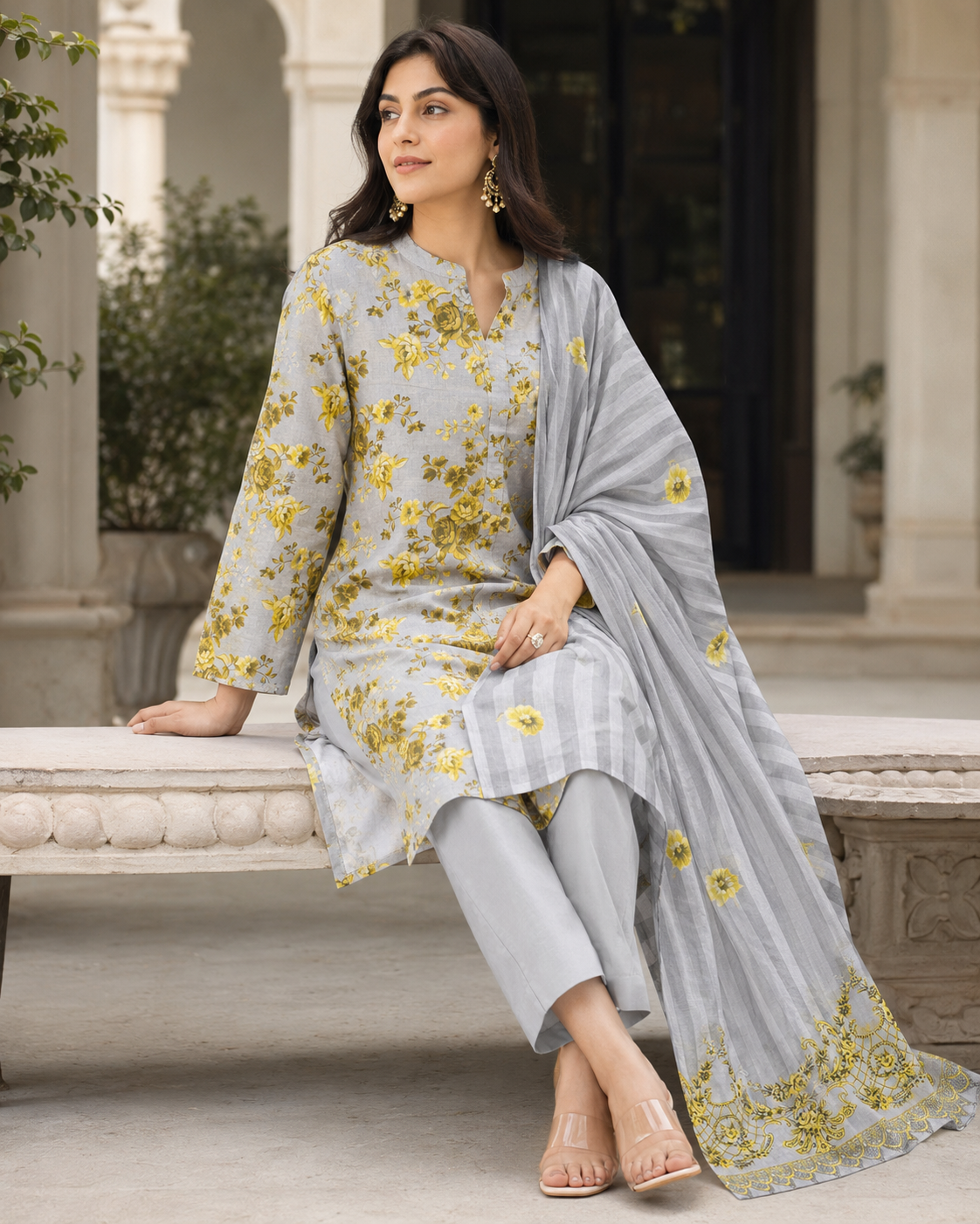 Mehwar – Ivory Bloom Elegance