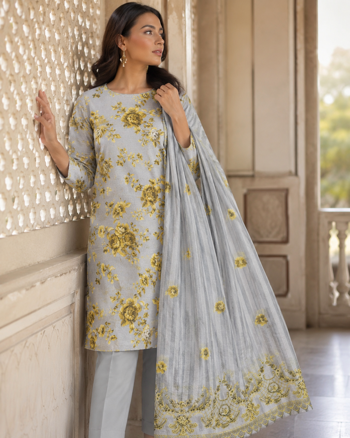 Mehwar – Ivory Bloom Elegance