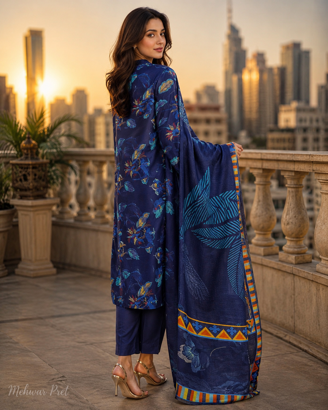 Mehwar – Midnight Bloom Royal Blue Ensemble