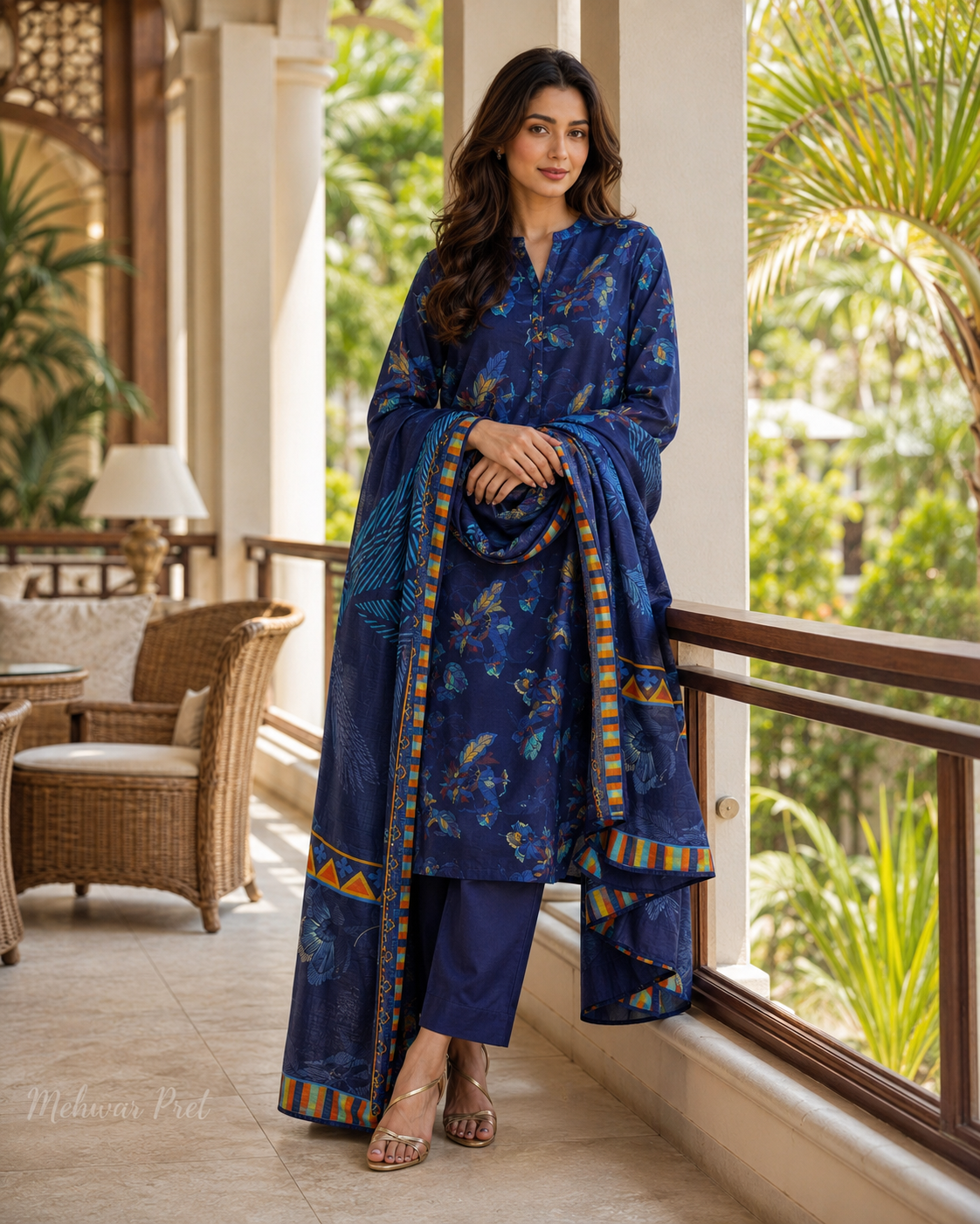 Mehwar – Midnight Bloom Royal Blue Ensemble