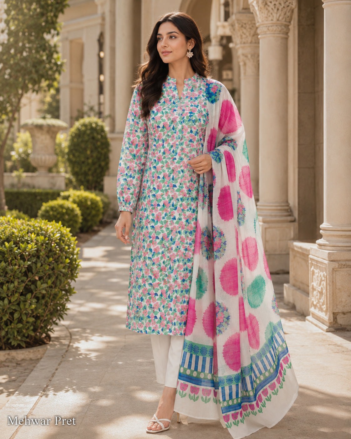 Mehwar Pret – Blooming Pastel Elegance Ensemble