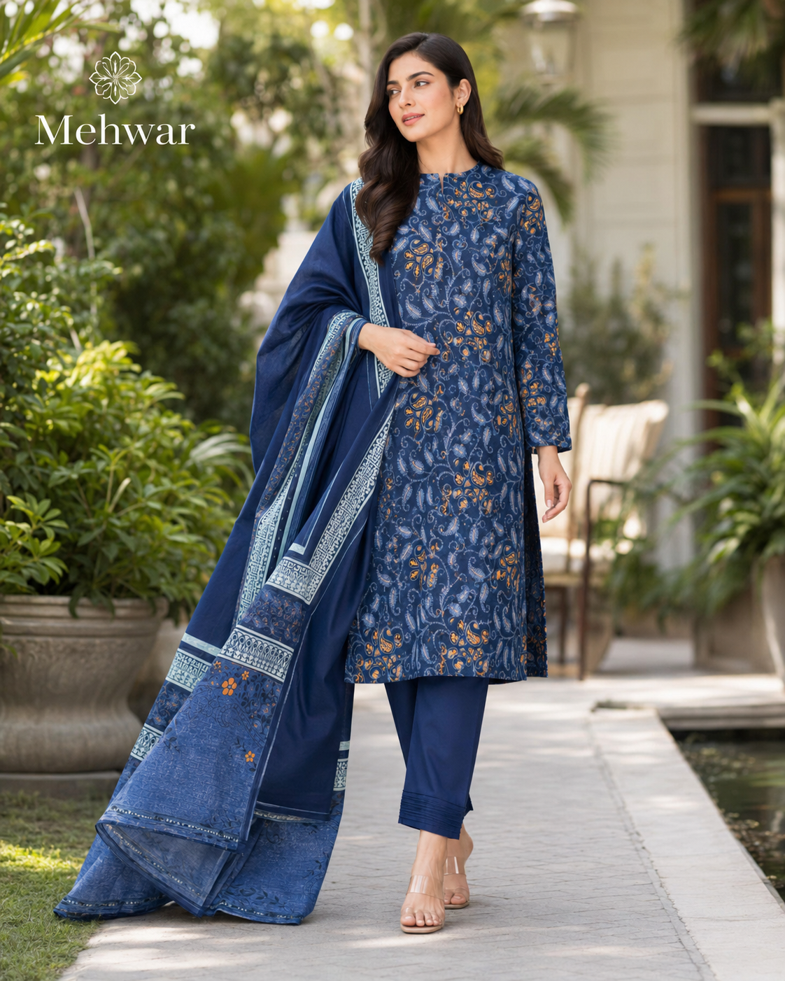 Mehwar – Sapphire Royale Printed Lawn Suit