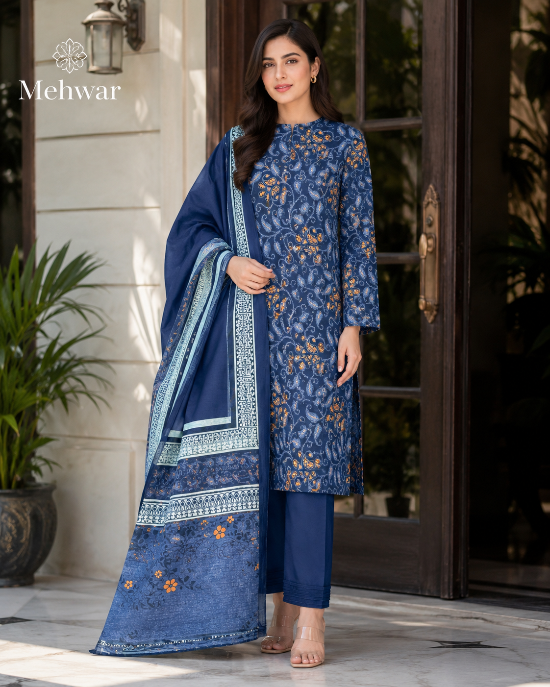 Mehwar – Sapphire Royale Printed Lawn Suit